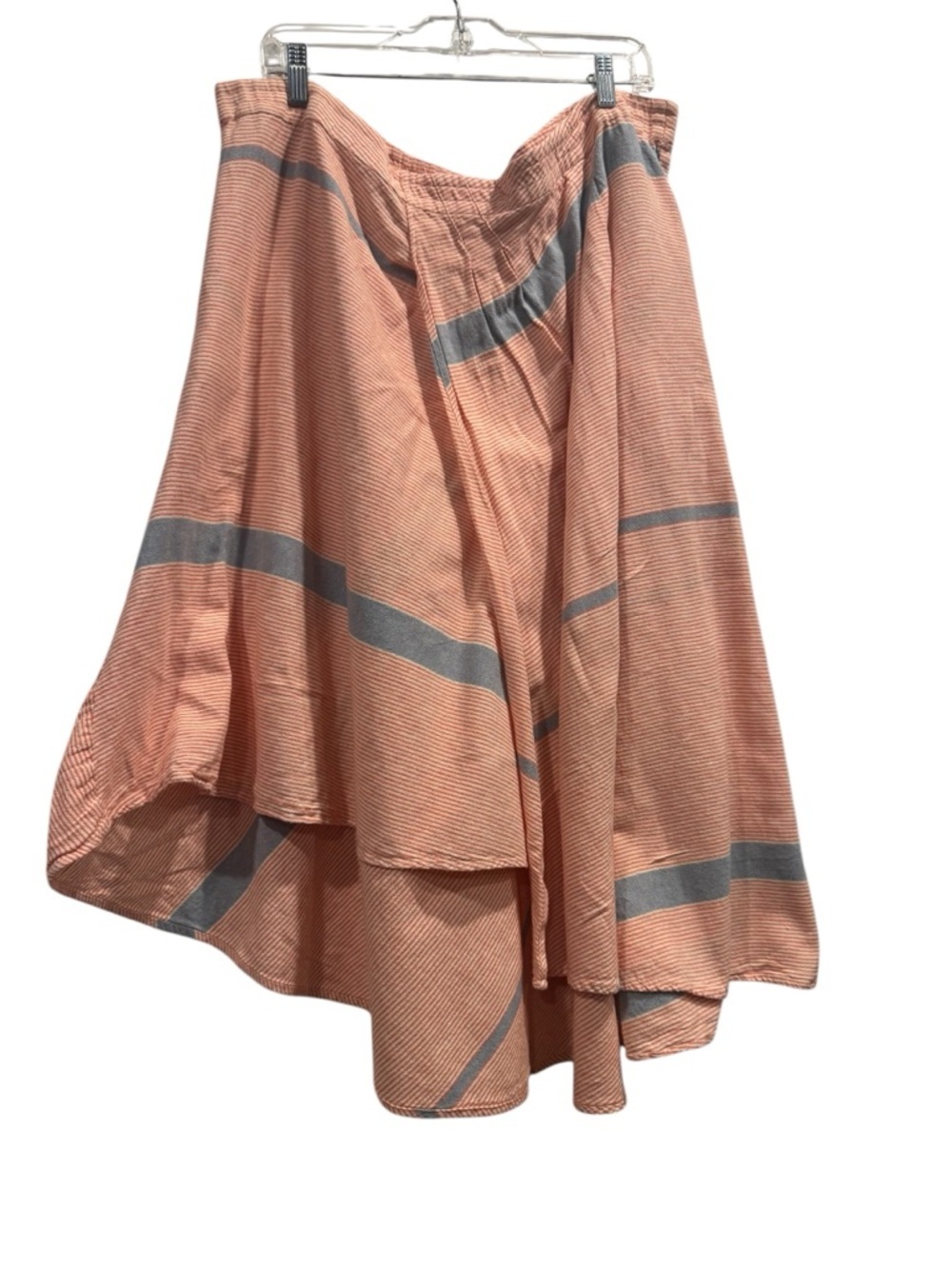 Apiece Apart Peach and Gray Asymmetric High-Low 100% cotton Skirt - Picture 2 of 7